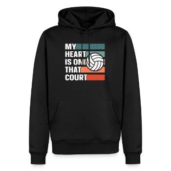 Volleyball Mama Papa Beach Volleyball Dictons - Sweat à capuche Premium bio Homme - noir - Devant - Nico (187cm)
