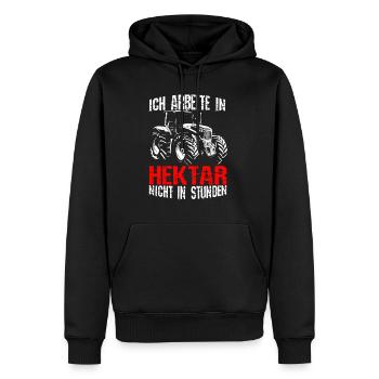 Hektar Bauer Traktor Landwirt Landwirtschaft Agrar - Männer Premium Bio Hoodie - Schwarz - Vorne - Nico (187cm)