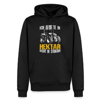 Hektar Bauer Traktor Landwirt Landwirtschaft Agrar - Männer Premium Bio Hoodie - Schwarz - Vorne - Nico (187cm)