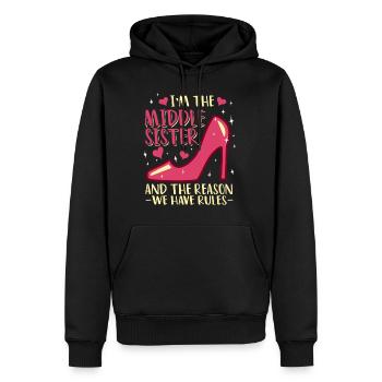 Frères et sœurs Dictons Frère Sœur Famille - Sweat à capuche Premium bio Homme - noir - Devant - Nico (187cm)