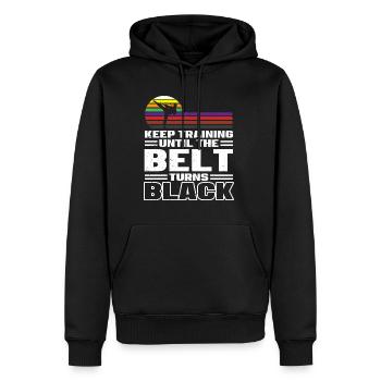 Continuez à vous entraîner jusqu’à ce que la ceinture devienne noire karaté - Sweat à capuche Premium bio Homme - noir - Devant - Nico (187cm)