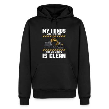 Excavatrice Chemise de conducteur Cadeau Travailleur de la construction - Sweat à capuche Premium bio Homme - noir - Devant - Nico (187cm)