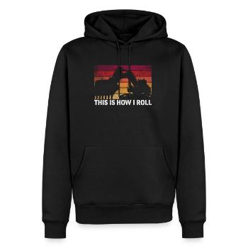 Voici comment je roule Excavator Driver Shirt Cadeau - Sweat à capuche Premium bio Homme - noir - Devant - Nico (187cm)