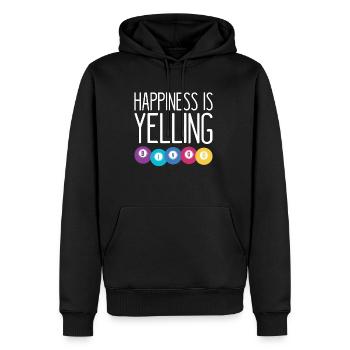 Happiness Is Yelling BINGO Geschenk Shirt - Männer Premium Bio Hoodie - Schwarz - Vorne - Nico (187cm)
