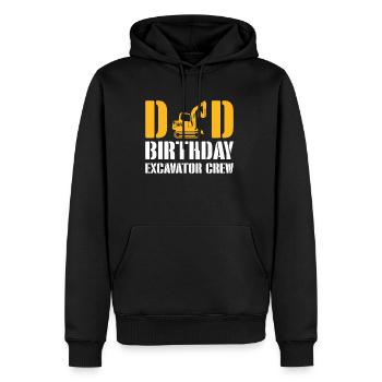 Papa Anniversaire Pelle Chemise Cadeau Excavatrice - Sweat à capuche Premium bio Homme - noir - Devant - Nico (187cm)
