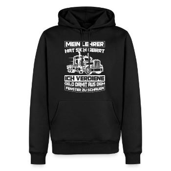LKW-Fahrer Lustiger LKW Lastwagen Spruch Männer - Männer Premium Bio Hoodie - Schwarz - Vorne - Nico (187cm)