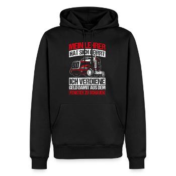 LKW-Fahrer Lustiger LKW Lastwagen Spruch Männer - Männer Premium Bio Hoodie - Schwarz - Vorne - Nico (187cm)