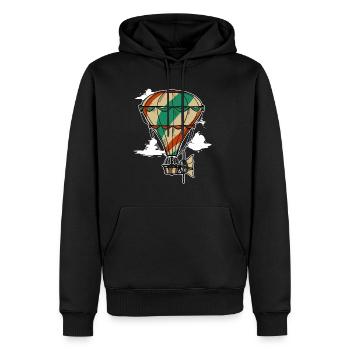 Heißluftballon Zeppelin Ballon Fliegen Pilot - Männer Premium Bio Hoodie - Schwarz - Vorne - Nico (187cm)