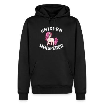 Licorne Chuchoteur Licorne Chuchoteur Drôle Licorne - Sweat à capuche Premium bio Homme - noir - Devant - Nico (187cm)