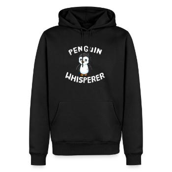 Pingouin Whisperer Penguin Bird Pôle Nord Arctique - Sweat à capuche Premium bio Homme - noir - Devant - Nico (187cm)