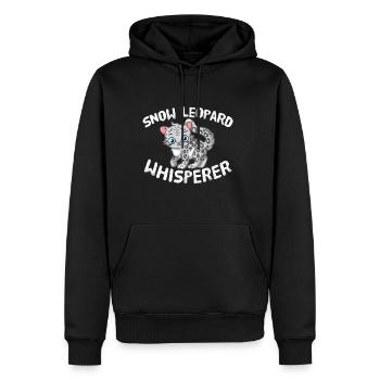 Snow Leopard Whisperer Snow Leopard Cheetah Cat - Sweat à capuche Premium bio Homme - noir - Devant - Nico (187cm)