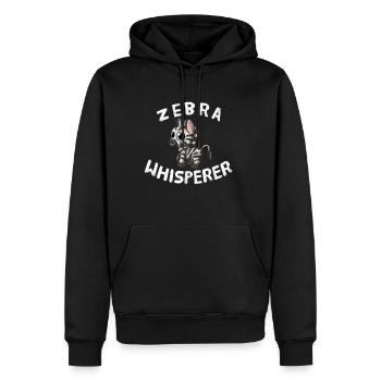 Funny Zebra Lover Zebra Whisperer - Men’s Premium Organic Hoodie - black - Front - Nico (187cm)