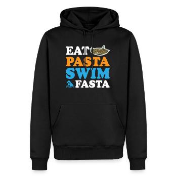 Eat Pasta Swim Fasta 9 - Männer Premium Bio Hoodie - Schwarz - Vorne - Nico (187cm)