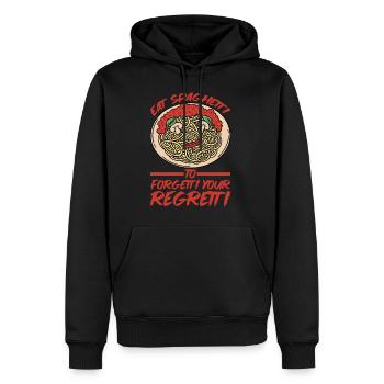 Eat Spaghetti To Forgetti Your Regretti 5 - Männer Premium Bio Hoodie - Schwarz - Vorne - Nico (187cm)