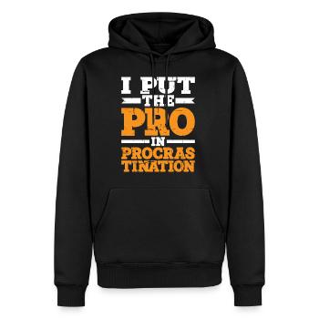 I Put The Pro In Procrastination 4 - Männer Premium Bio Hoodie - Schwarz - Vorne - Nico (187cm)