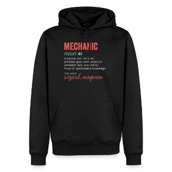 Noun Definition Nutrition for a Mechanic - Männer Premium Bio Hoodie - Schwarz - Vorne - Nico (187cm)