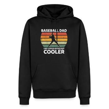 Papa de baseball comme un papa ordinaire mais sport plus cool - Sweat à capuche Premium bio Homme - noir - Devant - Nico (187cm)