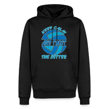 Restez calme et faites confiance au Setter 9 - Sweat à capuche Premium bio Homme - noir - Devant - Nico (187cm)
