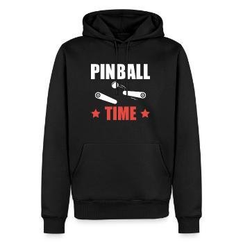 Pinball Time Shirt Geschenk Flipperautomat - Männer Premium Bio Hoodie - Schwarz - Vorne - Nico (187cm)