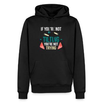 Si vous ne basculez pas, vous n’essayez pas le flipper - Sweat à capuche Premium bio Homme - noir - Devant - Nico (187cm)