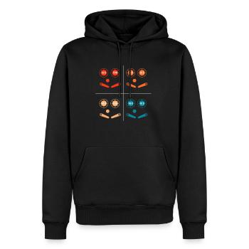 Vintage Retro Flipperautomat Pinball Shirt - Männer Premium Bio Hoodie - Schwarz - Vorne - Nico (187cm)