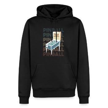 Vintage Retro Pinball Shirt Cadeau - Sweat à capuche Premium bio Homme - noir - Devant - Nico (187cm)
