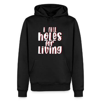 Je remplis des trous pour vivre 2 - Sweat à capuche Premium bio Homme - noir - Devant - Nico (187cm)