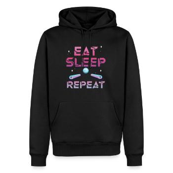 Eat Sleep Pinball Repeat Shirt - Sweat à capuche Premium bio Homme - noir - Devant - Nico (187cm)