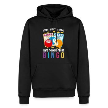 Bingo Shirt Geschenk Idee - Männer Premium Bio Hoodie - Schwarz - Vorne - Nico (187cm)