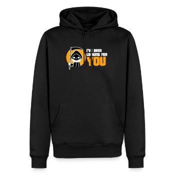 Je t’ai cherché Grim Reaper - Sweat à capuche Premium bio Homme - noir - Devant - Nico (187cm)
