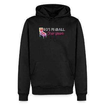 80s Pinball Champion Shirt Pinball Machine - Sweat à capuche Premium bio Homme - noir - Devant - Nico (187cm)