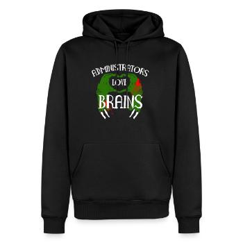 Administrators Love Brains Zombie Shirt - Männer Premium Bio Hoodie - Schwarz - Vorne - Nico (187cm)
