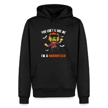 You Cant Scare Me Im A Hairdresser - Männer Premium Bio Hoodie - Schwarz - Vorne - Nico (187cm)