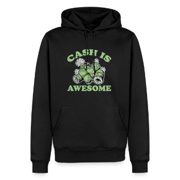 L’argent est génial 6 - Sweat à capuche Premium bio Homme - noir - Devant - Nico (187cm)