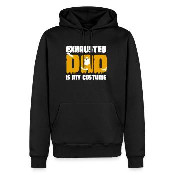 Papa épuisé est ma chemise de costume - Sweat à capuche Premium bio Homme - noir - Devant - Nico (187cm)