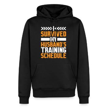 I Survived My Husband's Training Schedule 7 - Männer Premium Bio Hoodie - Schwarz - Vorne - Nico (187cm)