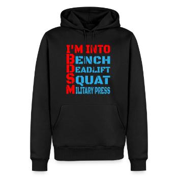 Im Into BDSM Bench Squat Deadlift Presse militaire14 - Sweat à capuche Premium bio Homme - noir - Devant - Nico (187cm)