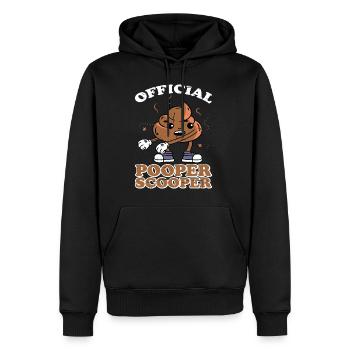 Scooper Pooper officiel 10 - Sweat à capuche Premium bio Homme - noir - Devant - Nico (187cm)