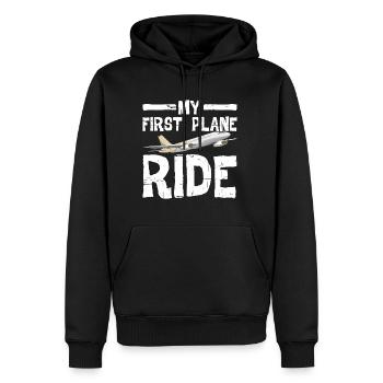 My First Plane Ride 46 - Men’s Premium Organic Hoodie - black - Front - Nico (187cm)