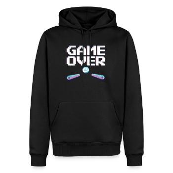 Game Over Pinball Player Pinball Machine Shirt - Sweat à capuche Premium bio Homme - noir - Devant - Nico (187cm)