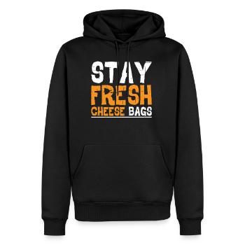 Stay Fresh Cheese Bags 22 - Männer Premium Bio Hoodie - Schwarz - Vorne - Nico (187cm)