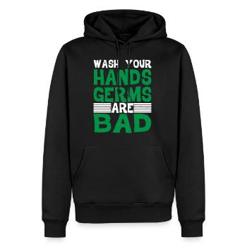 Wash Your Hands, Germs Are Bad 2 - Männer Premium Bio Hoodie - Schwarz - Vorne - Nico (187cm)