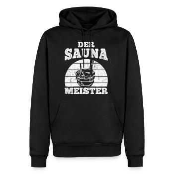 Saunameister - Geschenk Sauna Spruch Saunieren - Männer Premium Bio Hoodie - Schwarz - Vorne - Nico (187cm)