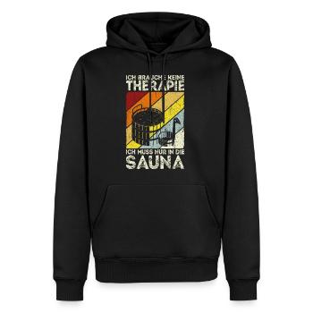 Sauna Wellness Saunagänger Finnische Sauna Spruch - Männer Premium Bio Hoodie - Schwarz - Vorne - Nico (187cm)