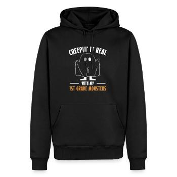Creepin It Real With My 1st Grade Monsters - Männer Premium Bio Hoodie - Schwarz - Vorne - Nico (187cm)