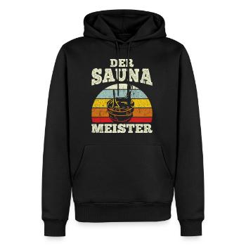 Sauna Wellness Saunagänger Finnische Sauna Spruch - Männer Premium Bio Hoodie - Schwarz - Vorne - Nico (187cm)