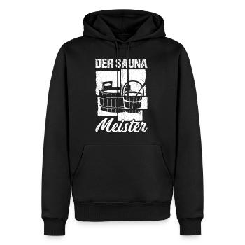 Saunameister - Geschenk Sauna Spruch Saunieren - Männer Premium Bio Hoodie - Schwarz - Vorne - Nico (187cm)