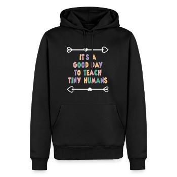 C’est un bon Tay pour enseigner la chemise Tiny Humans - Sweat à capuche Premium bio Homme - noir - Devant - Nico (187cm)