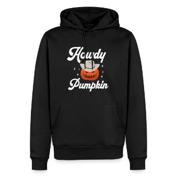 Howdy Pumpking Rodeo Country Wild West Halloween - Sweat à capuche Premium bio Homme - noir - Devant - Nico (187cm)