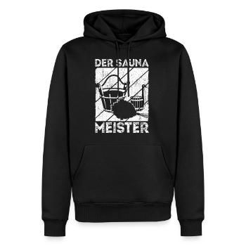 Saunameister - Geschenk Sauna Spruch Saunieren - Männer Premium Bio Hoodie - Schwarz - Vorne - Nico (187cm)